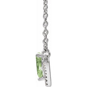 Sterling Silver Natural Peridot & .06 CTW Natural Diamond 16" Necklace