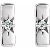 14K White .07 CTW Lab-Grown Diamond Bar Earrings
