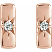 14K Rose .07 CTW Lab-Grown Diamond Bar Earrings