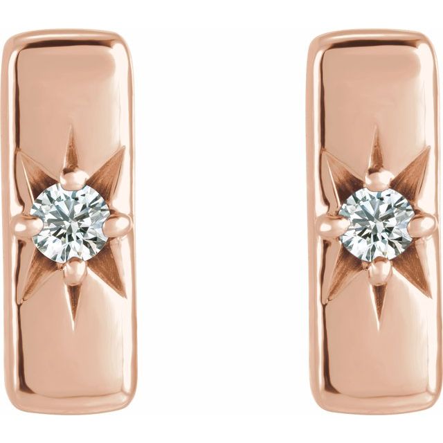 14K Rose .07 CTW Lab-Grown Diamond Bar Earrings