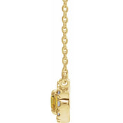 14K Yellow 6x4 mm Natural Citrine & 1/10 CTW Natural Diamond 16" Necklace