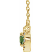 14K Yellow 7x5 mm Natural Peridot & 1/6 CTW Natural Diamond 16" Necklace