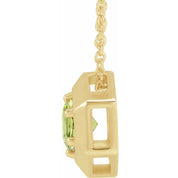 14K Yellow Natural Peridot Geometric 16-18" Necklace