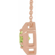 14K Rose Natural Peridot Geometric 16-18" Necklace