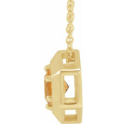 14K Yellow Natural Citrine Geometric 16-18" Necklace