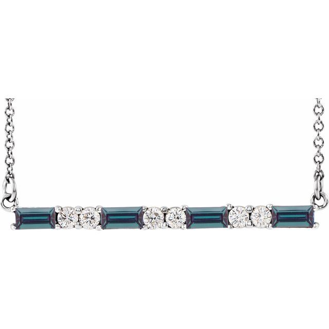 6 CTW Natural Diamond Bar 16-18" Necklace