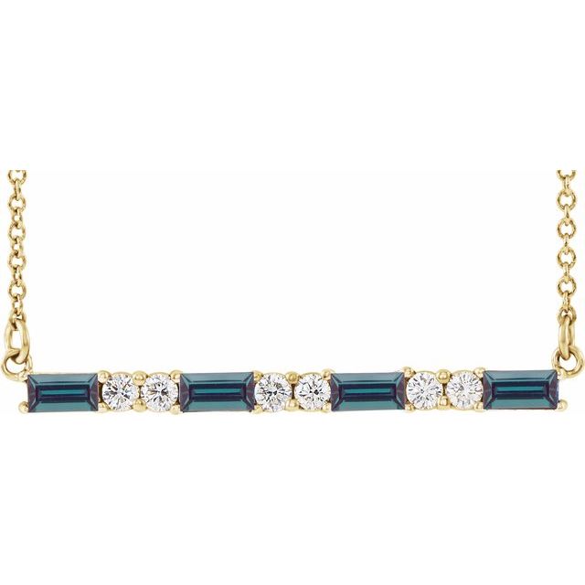6 CTW Natural Diamond Bar 16-18" Necklace