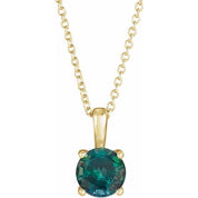 14K Yellow 5 mm Lab-Grown Alexandrite 16-18" Necklace