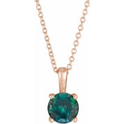 14K Rose 4 mm Lab-Grown Alexandrite 16-18" Necklace