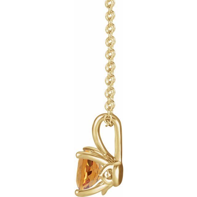 14K Yellow 5 mm Natural Citrine 16-18" Necklace