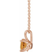 14K Rose 4 mm Natural Citrine 16-18" Necklace