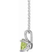 Platinum 5 mm Natural Peridot 16-18" Necklace
