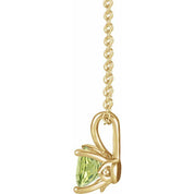 14K Yellow 5 mm Natural Peridot 16-18" Necklace