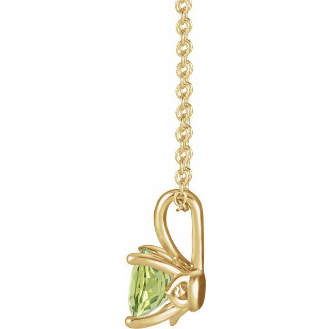 14K Yellow 5 mm Natural Peridot 16-18" Necklace