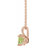 14K Rose 5 mm Natural Peridot 16-18" Necklace