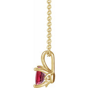 14K Yellow 4 mm Natural Ruby 16-18" Necklace