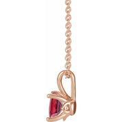 14K Rose 4 mm Lab-Grown Ruby 16-18" Necklace