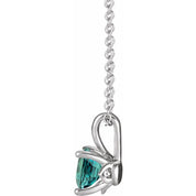 Sterling Silver 5 mm Lab-Grown Alexandrite 16-18" Necklace