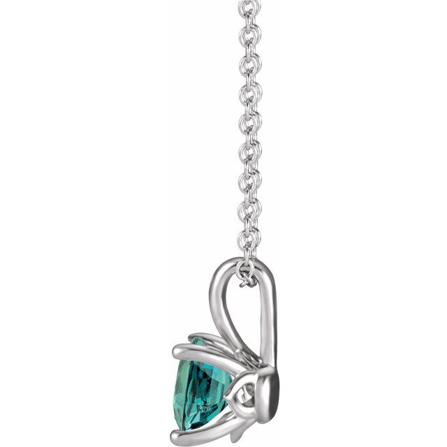 Sterling Silver 5 mm Lab-Grown Alexandrite 16-18" Necklace