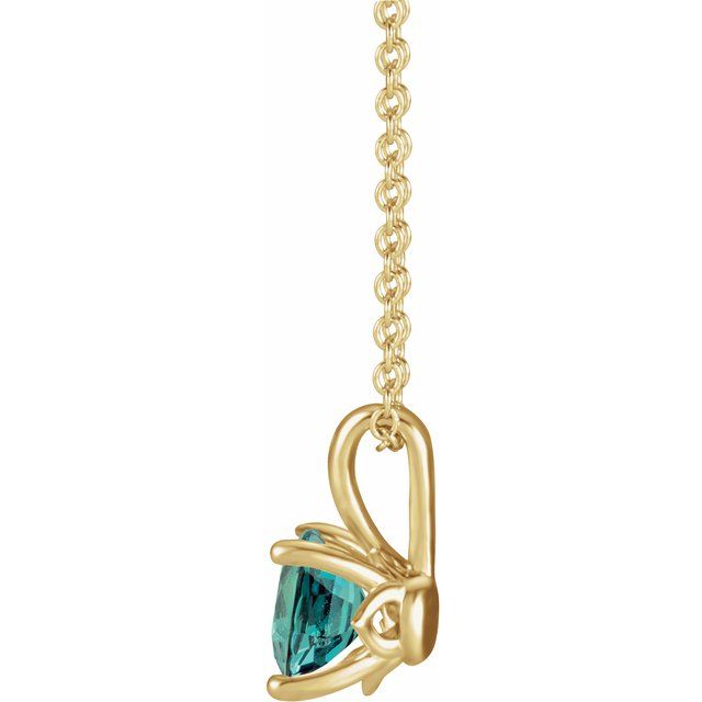 14K Yellow 5 mm Lab-Grown Alexandrite 16-18" Necklace