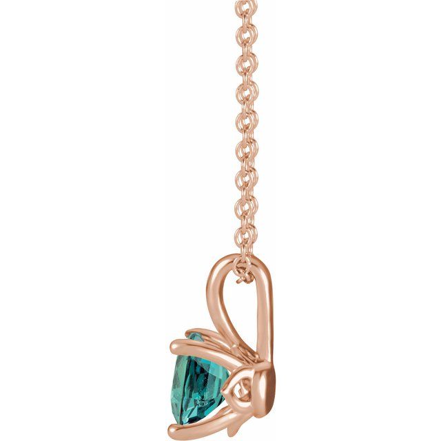 14K Rose 4 mm Lab-Grown Alexandrite 16-18" Necklace