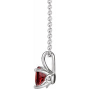 Platinum 5 mm Natural Mozambique Garnet 16-18" Necklace
