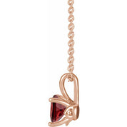 14K Rose 4 mm Natural Mozambique Garnet 16-18" Necklace