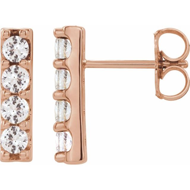 2 CTW Lab-Grown Diamond Bar Earrings
