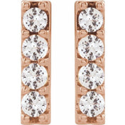 14K Rose 1/2 CTW Lab-Grown Diamond Bar Earrings