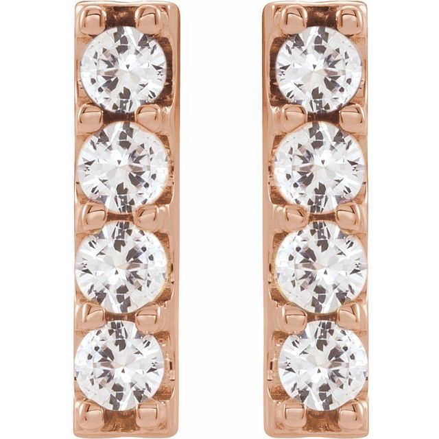 2 CTW Lab-Grown Diamond Bar Earrings