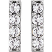 14K White 1/2 CTW Lab-Grown Diamond Bar Earrings