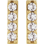 14K Yellow 1/2 CTW Lab-Grown Diamond Bar Earrings