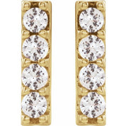 14K Yellow 1/2 CTW Lab-Grown Diamond Bar Earrings