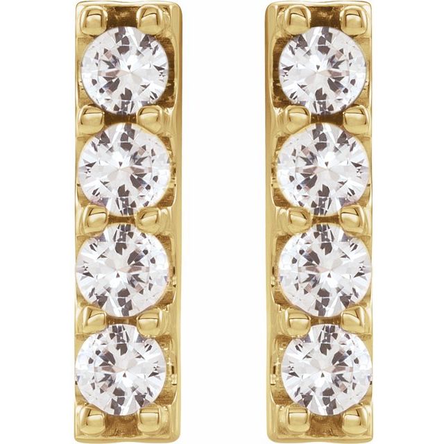 2 CTW Lab-Grown Diamond Bar Earrings