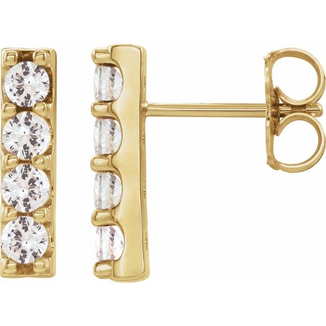 2 CTW Lab-Grown Diamond Bar Earrings