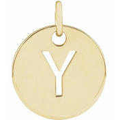 14K Yellow Initial Y Pendant
