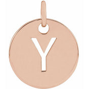 14K Rose Initial Y Pendant