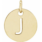 14K Yellow Initial J Pendant