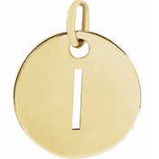 14K Yellow Initial I Pendant