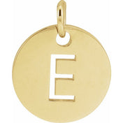 14K Yellow Initial E Pendant