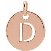 14K Rose Initial D Pendant