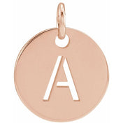 14K Rose Initial A Pendant