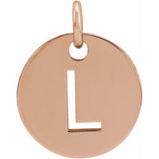 14K Rose Initial L Pendant