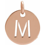 14K Rose Initial M Pendant