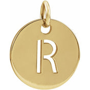 14K Yellow Initial R Pendant