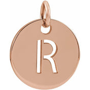 14K Rose Initial R Pendant