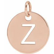 14K Rose Initial Z Pendant