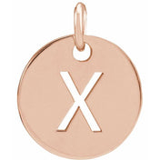14K Rose Initial X Pendant
