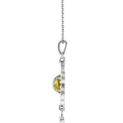 Sterling Silver Natural Peridot & .015 CTW Natural Diamond 18" Necklace