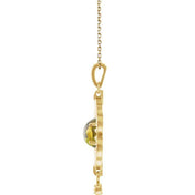 14K Yellow Natural Peridot & .015 CTW Natural Diamond 18" Necklace